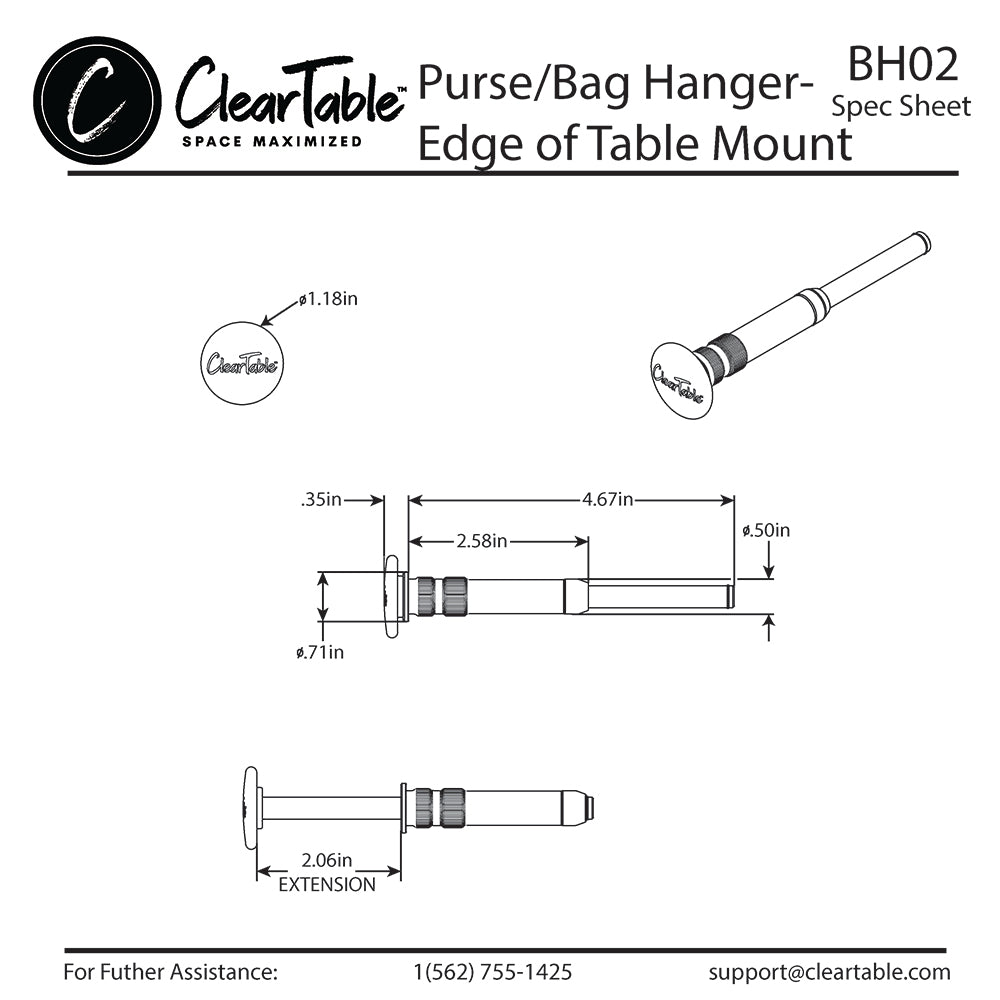 PURSE / BAG HANGER - EDGE OF TABLE MOUNT