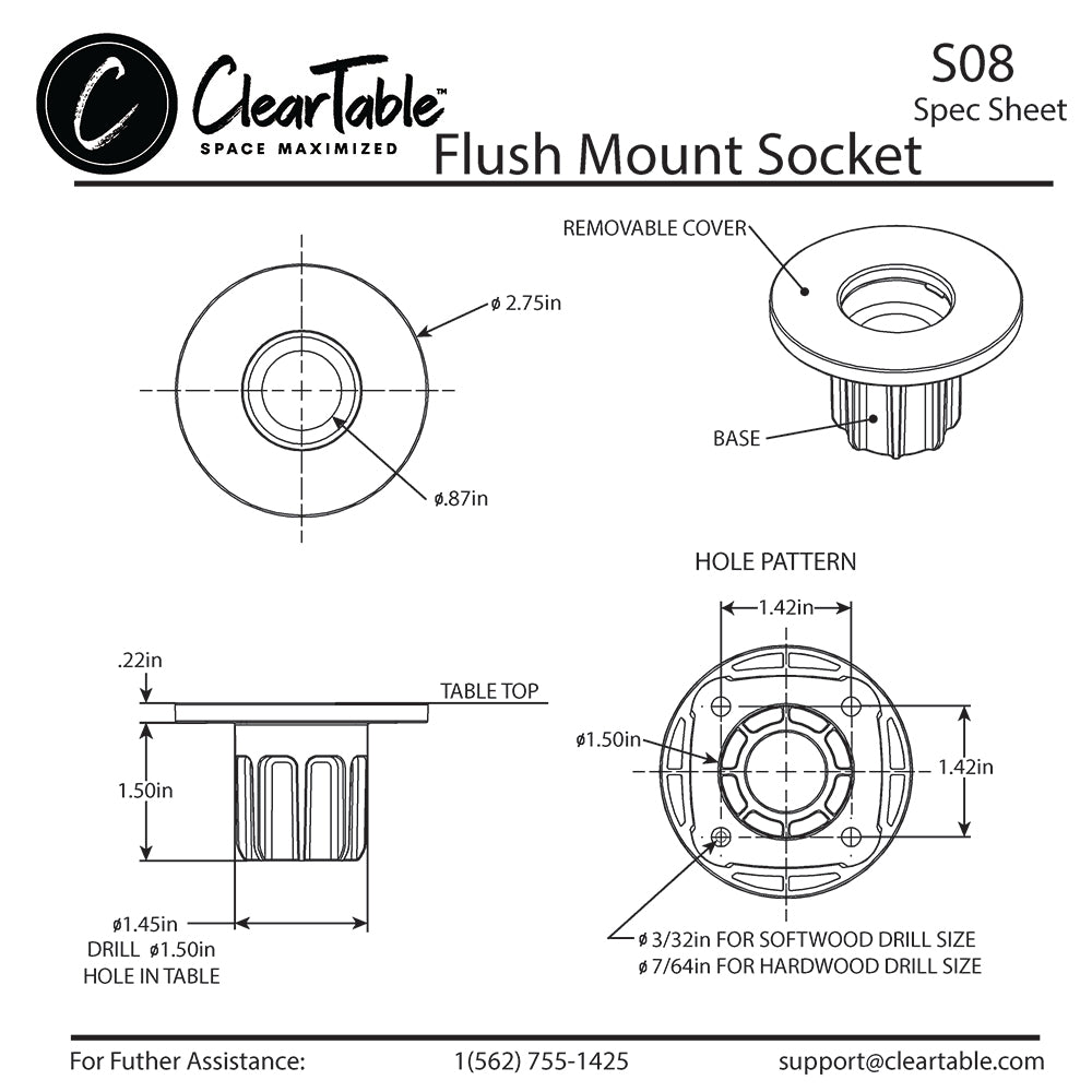 FLUSH MOUNT SOCKET