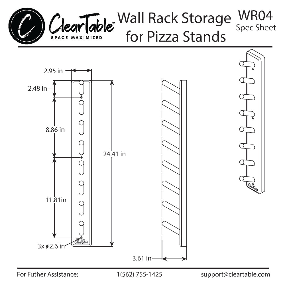 WALL RACK STORAGE FOR PIZZA STANDS