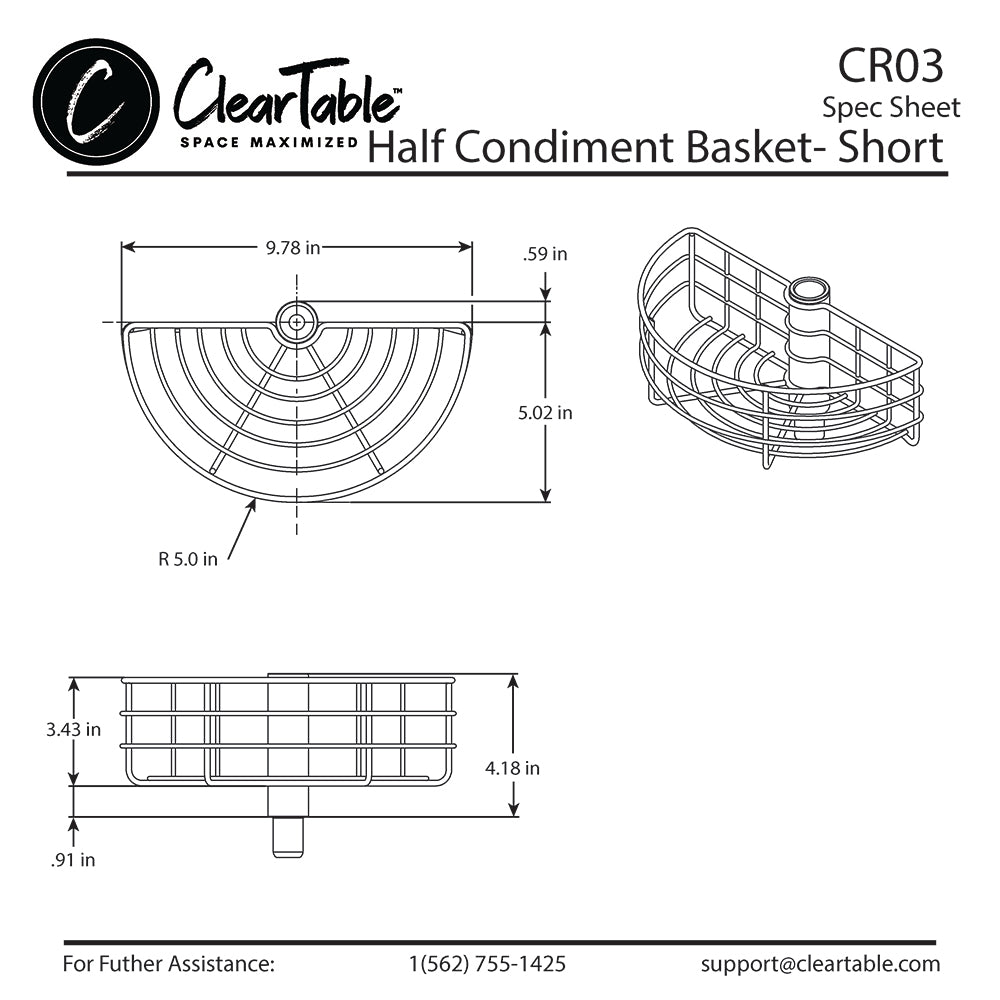 HALF CONDIMENT BASKET - SHORT