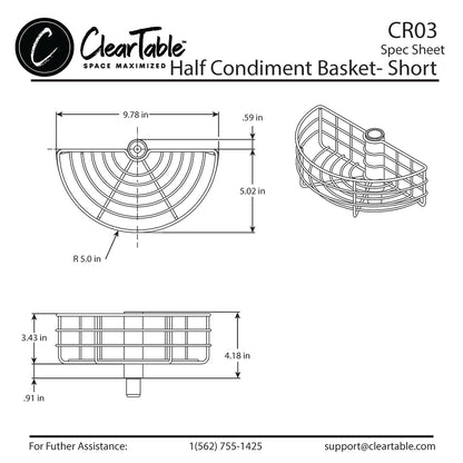 HALF CONDIMENT BASKET - SHORT