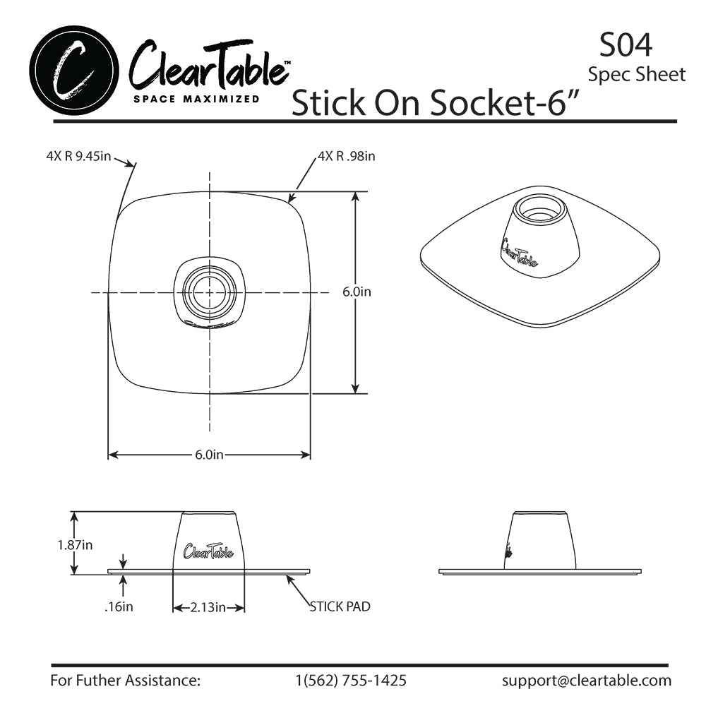 STICK ON SOCKET - 6"