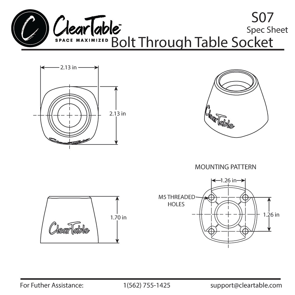 BOLT THROUGH TABLE SOCKET